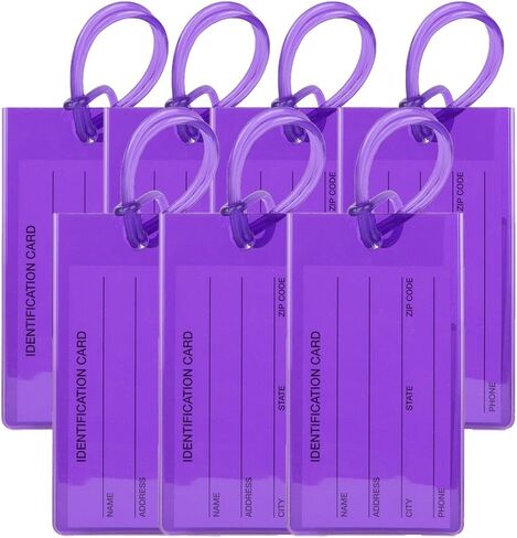 7 Pack TravelMore Luggage Tags for Suitcases, Flexible Silicone Travel ID Identification Labels Set for Bags & Baggage - Multi Color Pack in Kuwait