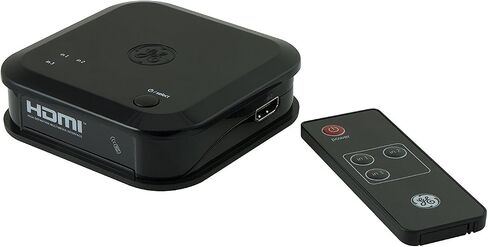 GE 3 Device HDMI Switch, Use with 4K Smart TV Roku Xbox PS3 PS4 Fire Stick DVD Blue Ray Fire TV HDTV Cable Box PC, 4K 1080p 60 FPS, Ultra HD, HDCP 2.2, Black, 33624 in Saudi Arabia
