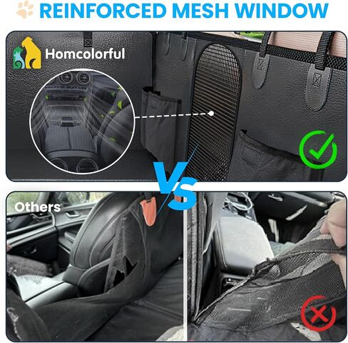 Back Seat Extender for Dogs, Dog Car Seat Cover with Hard Bottom, Dog Car Seat Bed, Waterproof Dog Hammock for Car, Pet Backseat Protector with Mesh Window, Storage Pocket for Car, SUV, Truck in Saudi Arabia