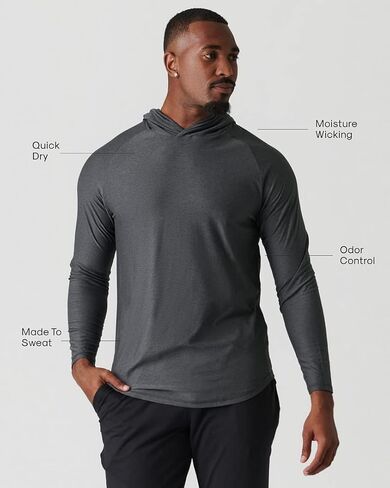 هوديس كلاسيكي نشط للرجال، هوديس ممتاز سريع الجفاف وقمصان للتمرين للرجال in Kuwait