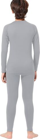 Rolimaka 2/1 Set Youth Boys' Thermal Underwear Set Compression Shirt Leggings Fleece Lined Pants Kids' Base Layer Winter in Kuwait