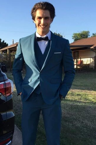 Cloudstyle Men's 2-Piece Suits Slim Fit 1 Button Dress Suit Jacket Blazer & Pants Set in Kuwait