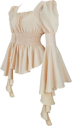 Womens Tops and Blouses Victorian Pirate Skirt Costumes Steampunk Plus Size Renaissance Shirt in Kuwait