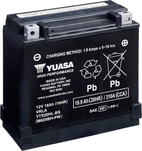 Yuasa YUAM620BH YTX20HL-BS بطارية AGM من سلسلة H خالية من الصيانة مع حزمة حمض in Saudi Arabia