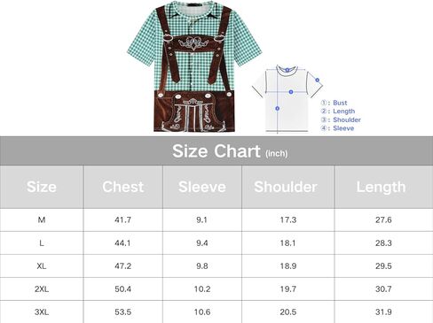 GRAJTCIN Men's Bavarian Oktoberfest Costume Short Sleeve T-Shirt in Kuwait