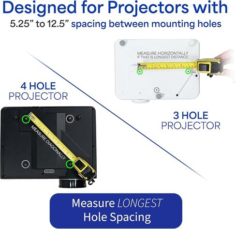 حامل جهاز عرض السقف القابل للتعديل من VIVO Universal، عرض قابل للتمديد، أبيض، MOUNT-VP06W in Kuwait