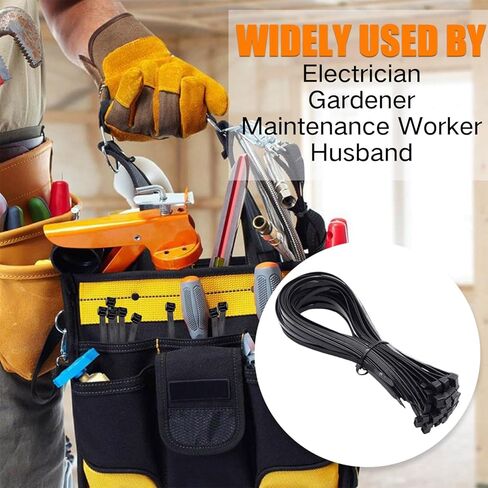 روابط طويلة بسحاب شديدة التحمل مقاس 18 بوصة مقاومة للأشعة فوق البنفسجية بوزن 200 رطل، ربطات عنق بسحاب صناعية سوداء، أربطة سلكية من النايلون السميك، سحابات بلاستيكية كبيرة لإدارة الكابلات، الاستخدام الخارجي 50 قطعة in Kuwait