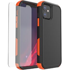 Dikes Rugged Case for iPhone 12/12 Pro [Drop Proof] [Shockproof] 3-Layers Heavy Duty Drop Protection Phone Case Cover for iPhone 12/12 Pro 6.1 Inch with 2 Tempered Glass Screen Protector (Black)