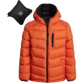 URBAN REPUBLIC Boys’ Foldable Hooded Jacket – Insulated Weather Resistant Bubble Puffer Windbreaker Coat for Boys Sizes 4-20