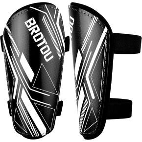 BROTOU Shin Guards Soccer Kids, Youth Soccer Shin Guards, Adjustable Straps Shin Pads Protection Equipment with Ankle and Leg Calf Protection
