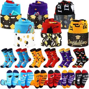6 Pairs Graduation Socks Cupcake Socks Novelty Graduation Gifts 2024 Congrats Grad Gift for Unisex Adult Graduation Gifts