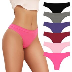 Chahoo Thongs للنساء حزمة مثير G سلسلة سيور للنساء سراويل قطنية منخفضة الارتفاع لينة T-الظهر الملابس الداخلية النساء 5 حزمة