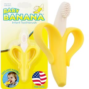 Baby Banana - Blue Banana Toothbrush, Training Teether Tooth Brush for Infant, Baby, and Toddler
