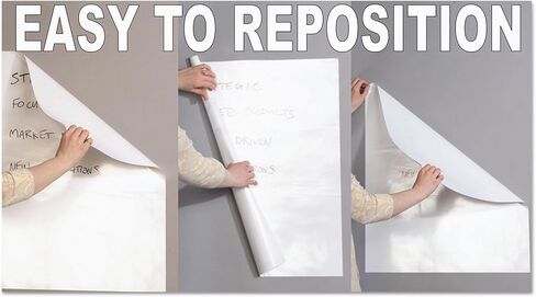 سبورة بيضاء فورية من Wizard Wall®، سطح قابل للمسح الجاف وقابل لإعادة تعيين موضعه، لفة مقاس 27.5 بوصة × 40 بوصة in Kuwait