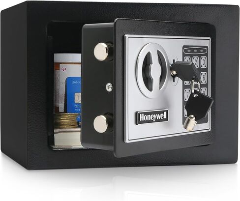 Honeywell Safes & Door Locks - Bolt Down Small Safe Box with Digital Lock for Home - Steel Security Electronic Lock Box - Cabinet & Door Design Safe with 2 Keys - 0.17-Cubic Feet - Black - 5005 in Kuwait