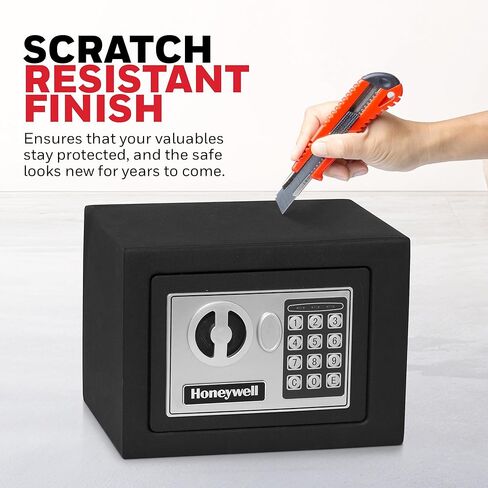 Honeywell Safes & Door Locks - Bolt Down Small Safe Box with Digital Lock for Home - Steel Security Electronic Lock Box - Cabinet & Door Design Safe with 2 Keys - 0.17-Cubic Feet - Black - 5005 in Kuwait