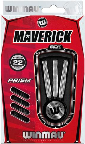 WINMAU Maverick 21-25 Gram Professional Steeltip Tungsten Darts Set with Flights and Stems (Shafts) in Saudi Arabia