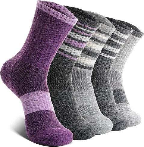 EBMORE 5 Pairs Womens Merino Wool Hiking Socks Thermal Warm Winter Boot Crew Cushion Work Gift Socks in Kuwait