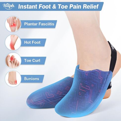 Hilph Foot Toe Ice Pack Wrap for Swelling & Bunion Surgery, Soft Forefoot Ice Pack, Hot & Cold Therapy Foot Cold Pack for Broken Toes, Plantar Fasciitis, Tendonitis, Swelling, Bunions, Gout in Saudi Arabia