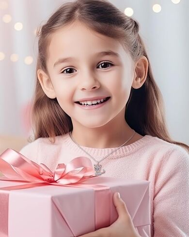 Lanqueen Kitty Cat Pendant Necklace Jewelry for Women Girls Cat Lover Gifts Daughter Loved Necklace 18+2.4 inch Chain in Kuwait