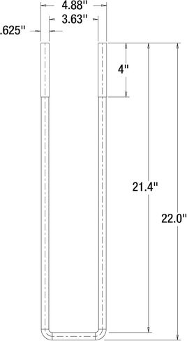Buyers Products UB623520 U-Bolt Kit (U-Bolt Kit 20In,(4 Ea) W/ 4Inch N.C. THD) in Saudi Arabia