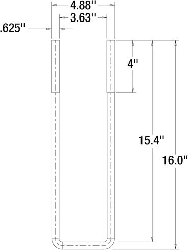 Buyers Products UB623520 U-Bolt Kit (U-Bolt Kit 20In,(4 Ea) W/ 4Inch N.C. THD) in Saudi Arabia