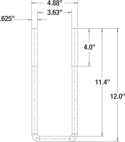 Buyers Products UB623520 U-Bolt Kit (U-Bolt Kit 20In,(4 Ea) W/ 4Inch N.C. THD) in Saudi Arabia