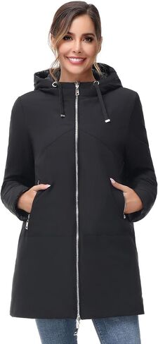 خيار آخر للنساء سترة منتفخة بغطاء للرأس دافئة وخفيفة الوزن ومبطنة وقابلة للتعبئة معطف منتفخ ملابس خارجية in Kuwait