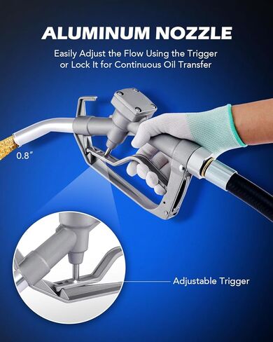 Orion Motor Tech Diesel Transfer Pump, 12 Volt Fuel Pump with Nozzle Hoses for Diesel, Kerosene, Machine, Transformer Oil, Self Priming DC Electric Kit in Kuwait