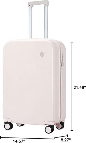 مجموعة حقائب سفر من Mixi مكونة من 3 قطع من الكمبيوتر الشخصي وحقيبة سفر بعجلات دوارة وقفل TSA، 20+24+28 وردي، مع غطاء in Kuwait