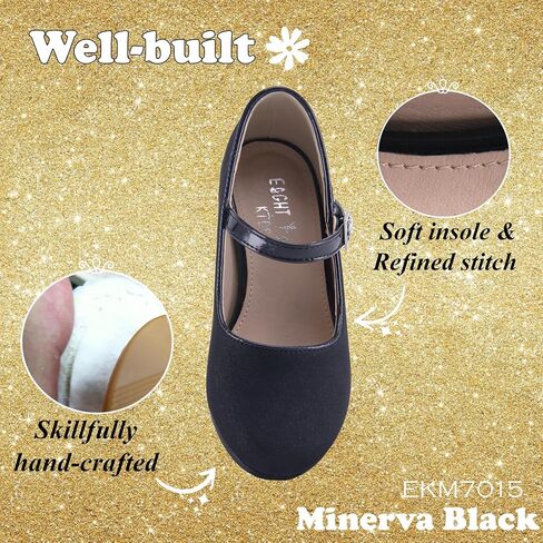EIGHT KM EKM7015 Girls High Heel Dress Shoes Mary Jane Wedding Party Pumps Sparkle Glitter Princess Shoes for Kids Toddler in Kuwait