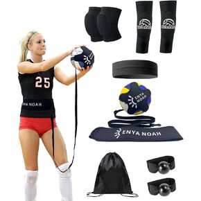 ENYA NOAH Volleyball Training Equipment Hitting Trainer Assistant Single Coach for Beginners Practicing Serving Setting Spiking and Arm Swing, Volleyball Gift for Adult Teen 6-Piece