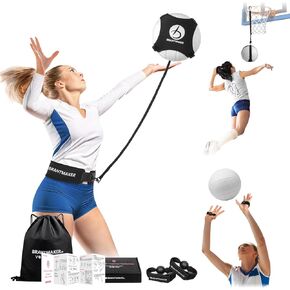 Volleyball Training Equipment, 2 Sizes Volleyball Trainer for Serving, Hitting, Setting, Pink Black Volleyball Practice Bundles with Instructions for Beginners & Pro（Ball not Included）