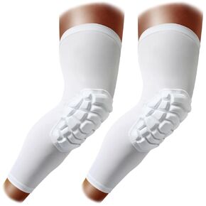 Knee Pads Wrestling Knee Sleeve Compression Leg Sleeves for Volleyball Basketball, Knee Compression Sleeve for Youth and Adult(White_S_1 Pcs)