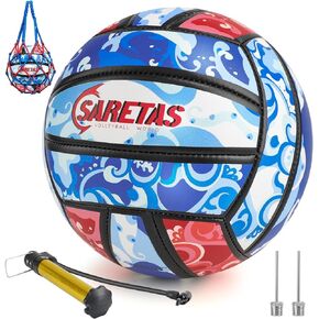 Volleyball,Beach Volleyball Official Size Outdoor/Indoor,Colorful Soft Volley Balls for Girls Youth Teens Practice Volleyballs with Pump Needles for Backyard,Middle School Volleyball