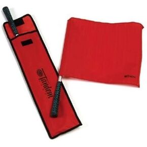 Tandem Sport Red Linesman Flag Elite - Referee Flags with Comfortable Golf Grip Handles - Volleyball Referee Flags, Soccer Referee Flags - Set of 2 with Carrying Bag