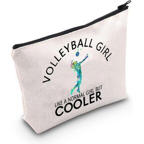 TSOTMO Volleyball Zipper Pouch Volleyball Sports Gift Volleyball Like A Normal But Cooler Cosmetic Bag Pack for Players Teams Women (Volleyball)