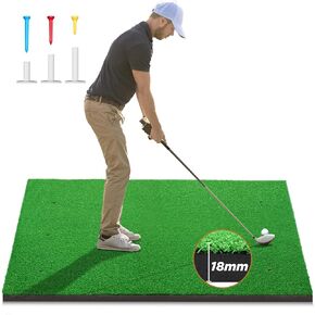 Golf Mat, Thickened Hitting Mat: Golf Training Chipping/Swing Artificial Turf Practice Mat for Backyard Driving, Indoor/Outdoor Golf Training Aids - Premium Golf Gift for Men/Dad/Golfers