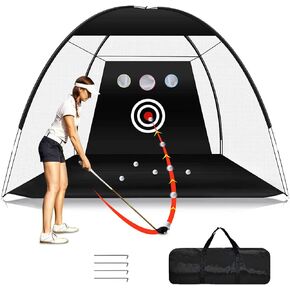 Heavy Duty Golf Practice Net, Golf Swing Net, 10x7ft Golf Hitting Training Aids Nets with Target and Carry Bag for Backyard Driving Chipping - Men Kids Indoor Outdoor Sports Game