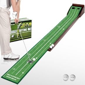 Putting Green Putting matt for Indoors Golf Putting Mat - Indoor Putting Green with Ball. Putting matt for Golf Practice, Portable and Easy to Clean. Great Gift