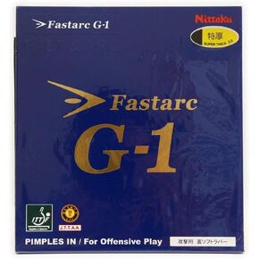 Nittaku Fastarc G-1, Table Tennis Rubber, Pimples in for Offensive Play, Made in Germany (Black, 2.0)