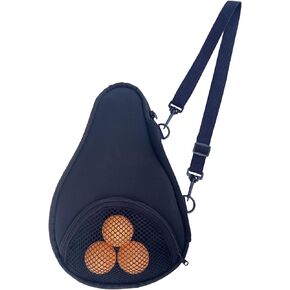 Table Tennis Racket paddle cover，Ping Pong Paddle Carry Sleeve Bag,Table Tennis Bat Protective Paddle Sleeve, Ping Pong Paddle Racket Bag Case With Ball Storage Mesh Pocket and Shoulder Carry Strap