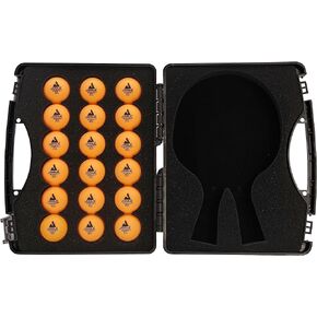JOOLA Tour Carrying Case - Ping Pong Paddle Case with 18 40mm 3 Star Competition Ping Pong Balls and Space for Storing 2 Standard Table Tennis Rackets - Durable High Density Case with EVA Foam Lining