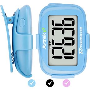 AVTREK 3D Step Counter Clip On with LED Backlight Pocket Pedometer for Walking Outdoor Activities Fitness Tracker Without Smartphone