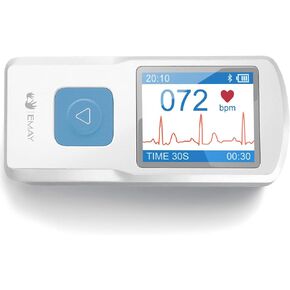 EMAY Portable ECG Monitor | Record ECG and Heart Rate Anytime Anywhere | Stand-Alone Device with LCD Screen and Storage | No Subscription Required