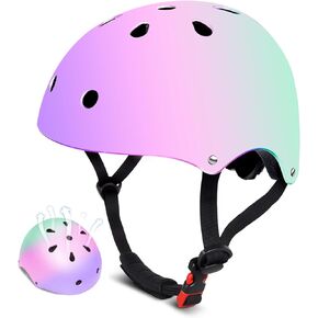Skateboard Helmet for 2-3-5-8-14 Ages(Toddler/Kids/Youth) Girls and Boys, Ventilation and Impact Resistance Bike Helmet for Multi-Sport Bicycle Scooter Inline Roller Skate and Skateboarding