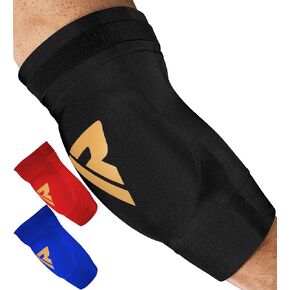 RDX Elbow Pads, Muay Thai MMA Kickboxing Sparring Elbow Guard, Martial Arts Striking Protection,Wrestling Basketball Adjustable MTB Volleyball Compression Padded Sleeve, Men Women