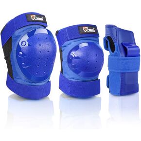 JBM Adult & Kid Knee Pads Elbow Pads and Wrist Guards Full Protective Gear for Roller Skating Inline Skating Scootering Skatingboarding Riding