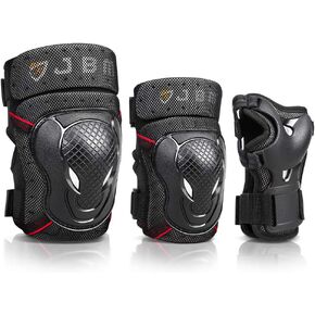 JBM Adult & Kids Knee Pads Elbow Pads with Wrist Guards Protective Set for Biking, Cycling, Riding, Roller Skating, Inline Roller Skating and More Outdoor Multi-Sports