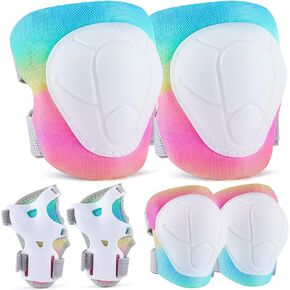 Lemmeko Knee Pads for Kids, Durable Kids Knee Pads and Elbow Pads Set for Boys Girls 3-8 Years Comfortable Knee Pads and Elbow Pads for Skateboard Skating Roller Skate Scooter Cycling